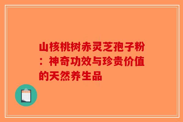 山核桃树赤灵芝孢子粉：神奇功效与珍贵价值的天然养生品