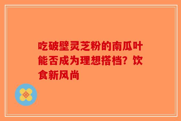 吃破壁灵芝粉的南瓜叶能否成为理想搭档？饮食新风尚