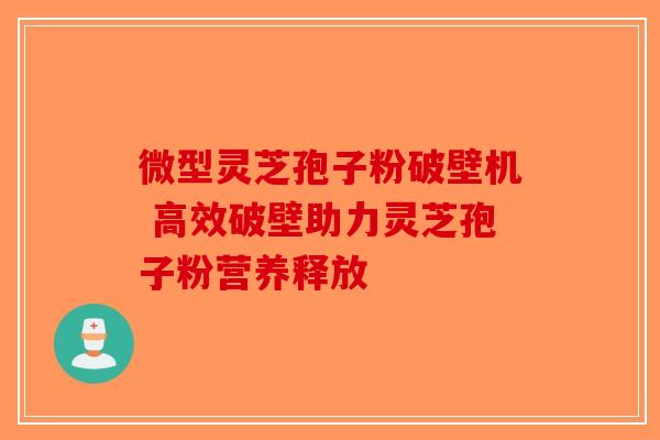 微型灵芝孢子粉破壁机 高效破壁助力灵芝孢子粉营养释放